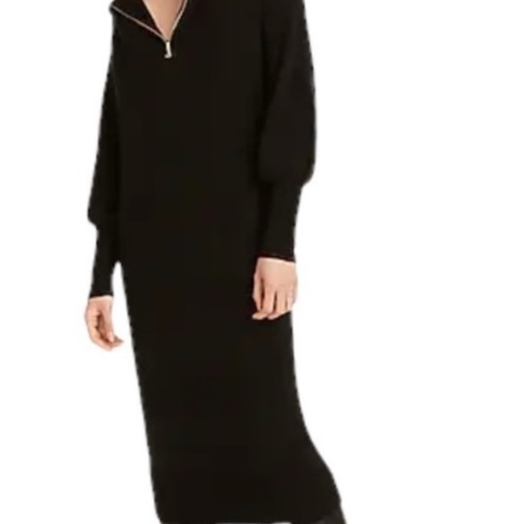 NWT J.Crew Size S Zip Cowel neck sweater-dress in Supersoft yarn Black - Picture 2 of 12